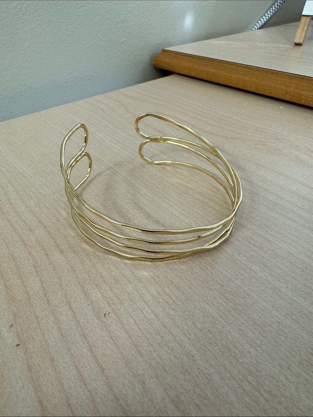 Gold Multi-Band Wire Cuff Bracelet - Women Jewelry